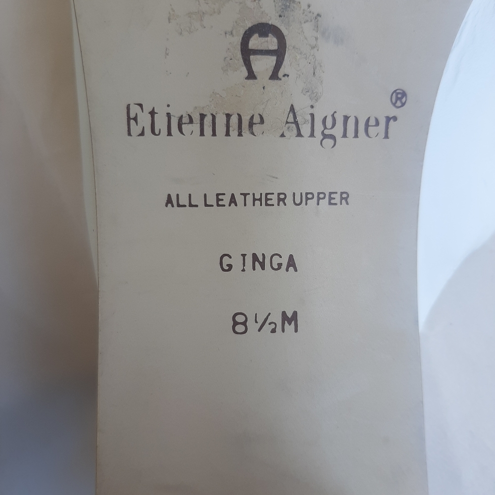 Etienne Aigner Leather square toe Sandals 8 1/2 M - Picture 5 of 9